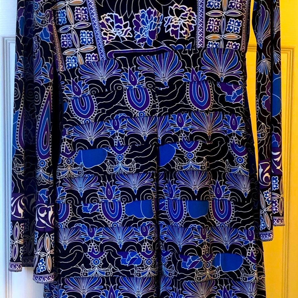 London Times Flared sleeve Tier Dress